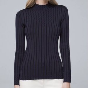 NWT White House Black Market Navy Mock Neck